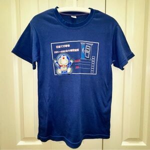 Doraemon Unisex Blue Short Sleeve Japanese Anime Tee S